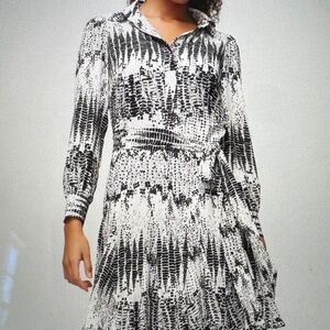 White House Black Market Long Sleeve Godet Shirt Dress. New With Tags. Size 14.